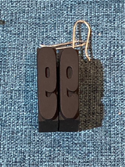 Letter Press Earrings