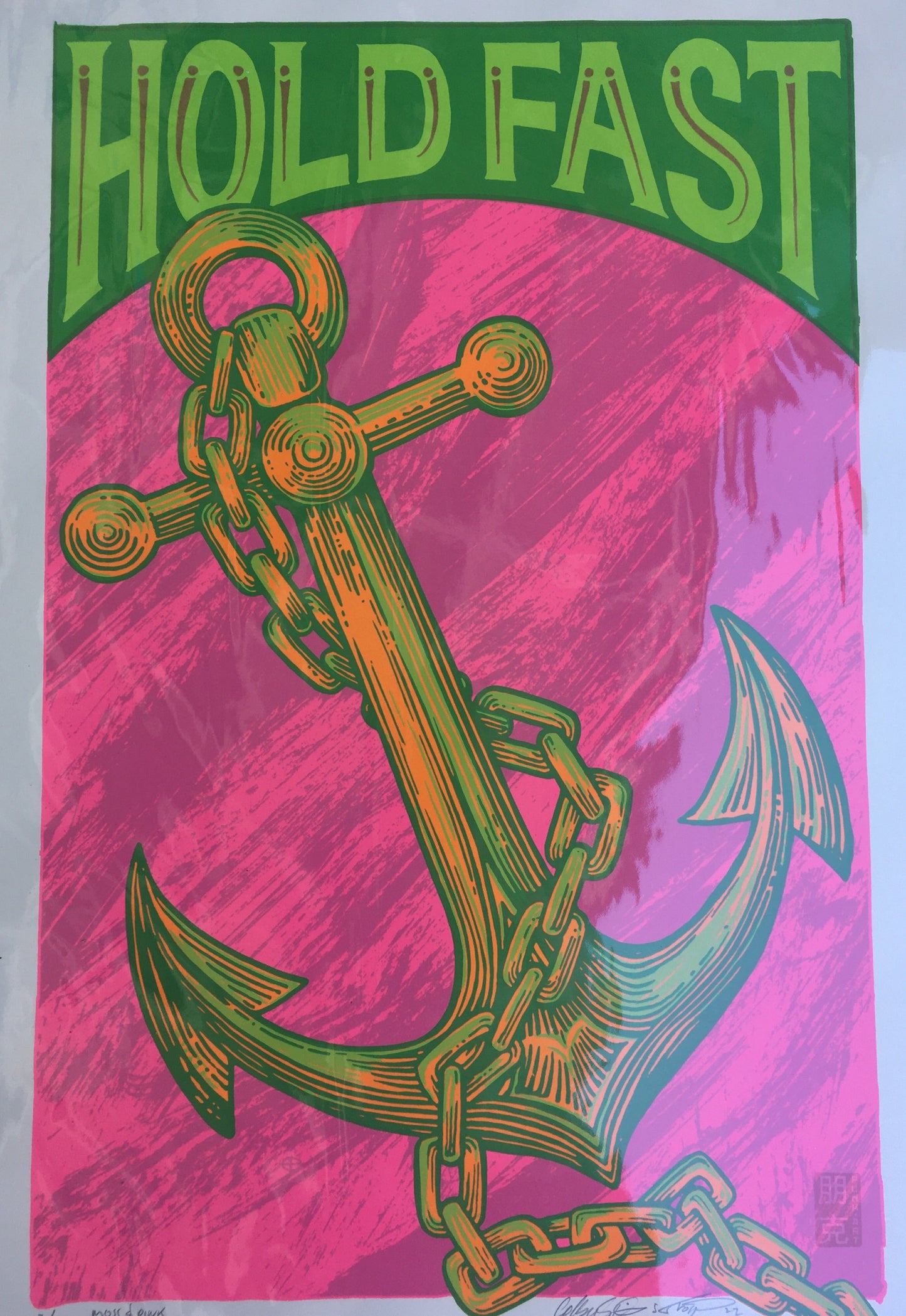 Hold Fast Anchor - Hand pulled Serigraph