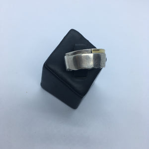 Hammered Edge Gold and Silver Ring