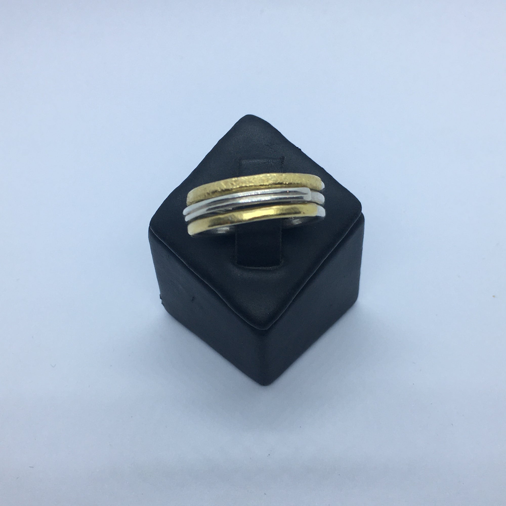 Triple Banded Gold and Silver Ring