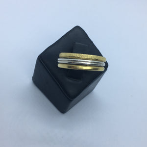 Triple Banded Gold and Silver Ring