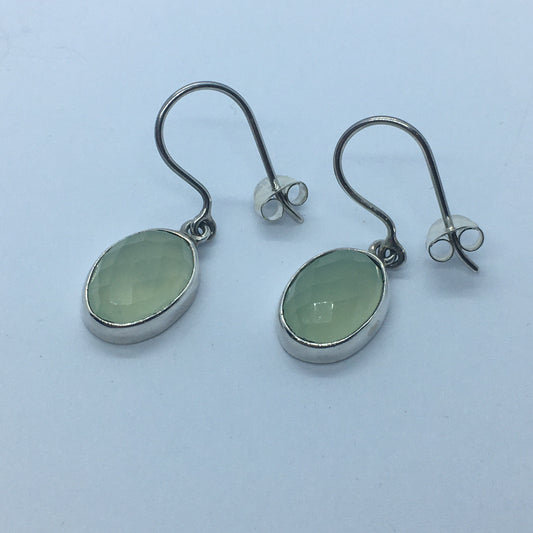 Prehnite Silver Earrings