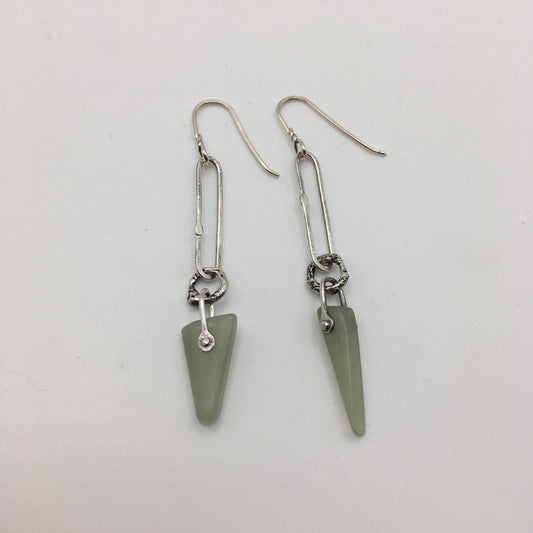 Recycled Silver and Spoon River Pounamu Earrings