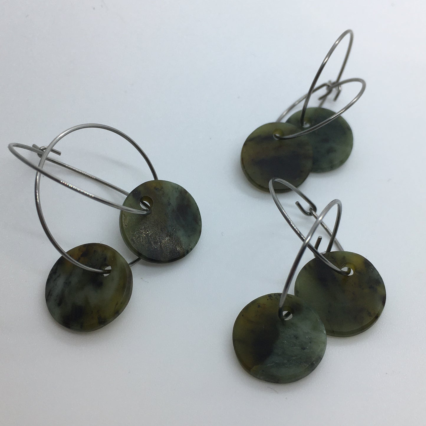 Nelson Riverstone Serpentine Pounamu Earrings