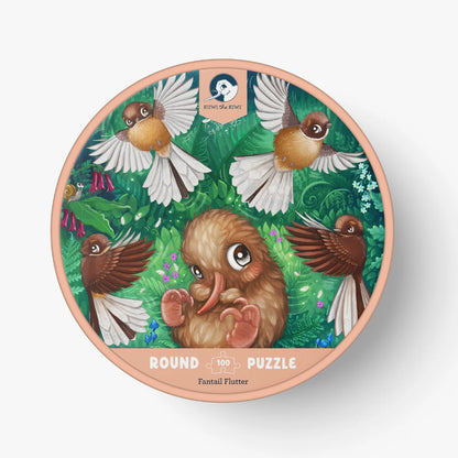 Puzzle - Fantail Flurry - Round - 100 piece