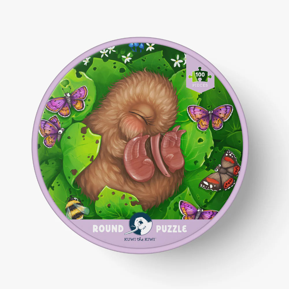Puzzle - Kiwi Chick Nap - Round - 100 piece