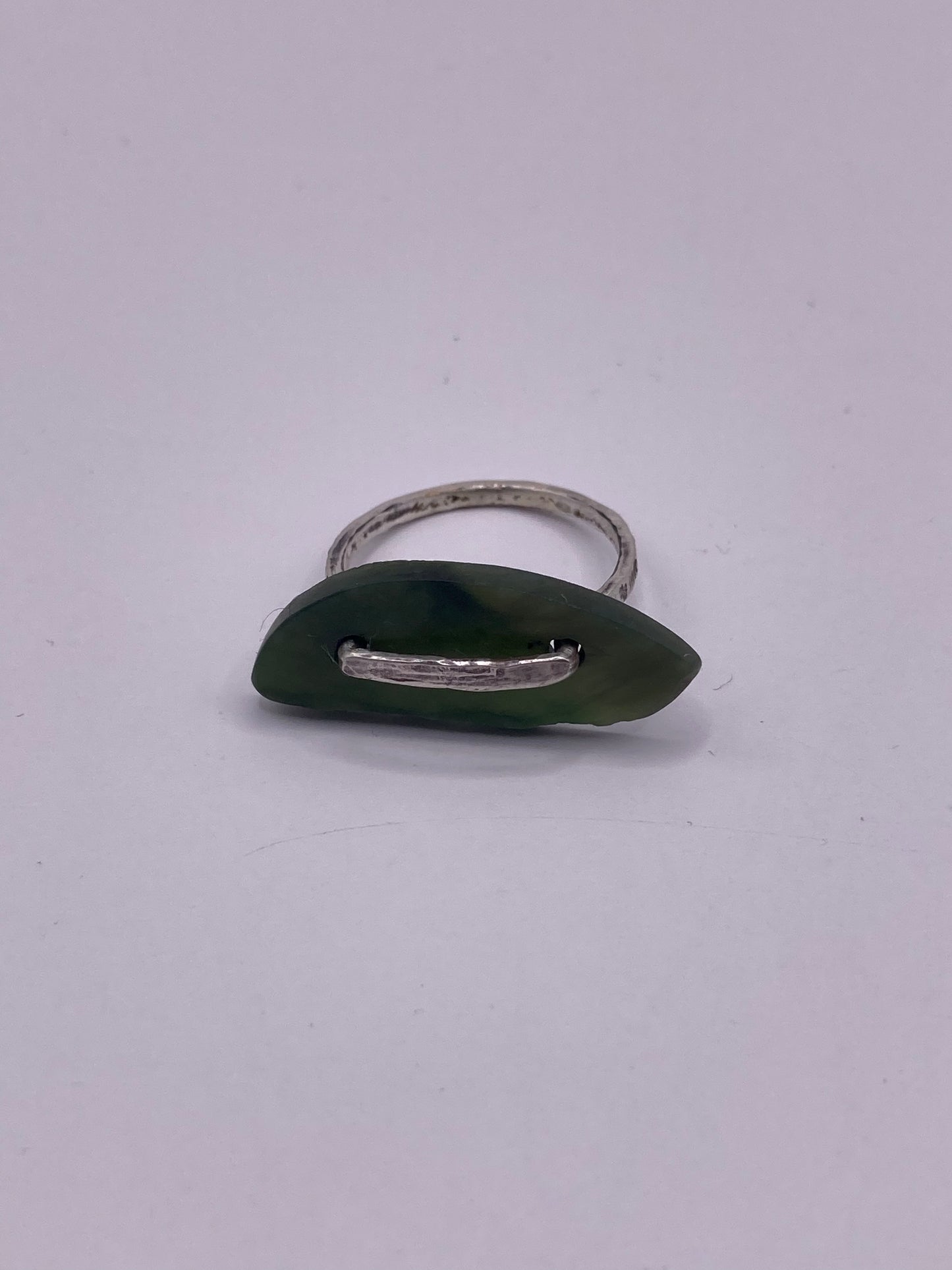 Pounamu and Silver Loop Ring