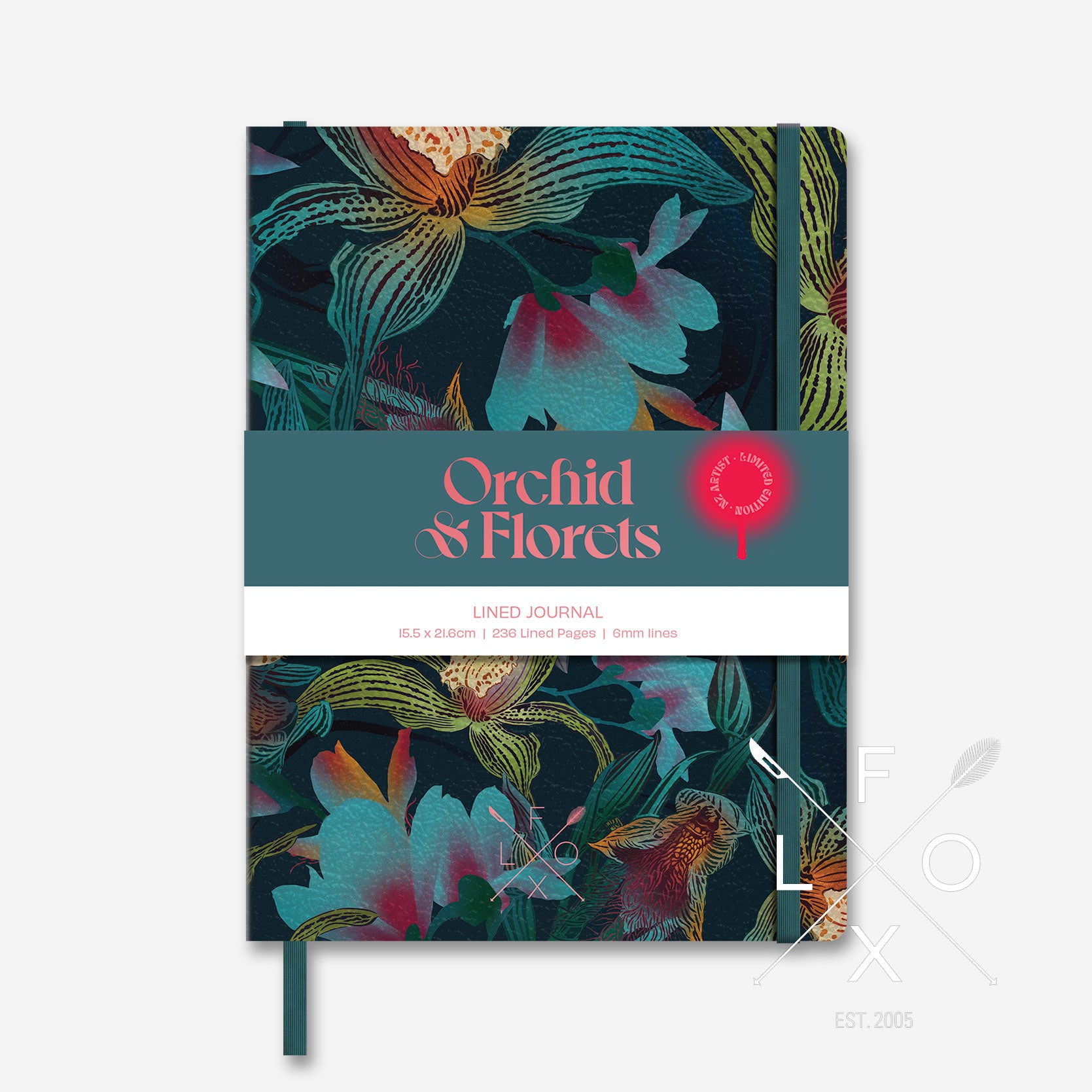 Lined Journal - Orchids and Florets