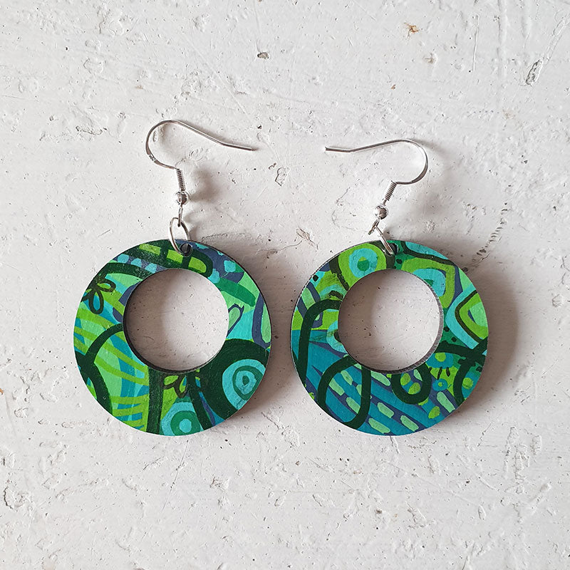 Jungle Offset Hoop Earrings