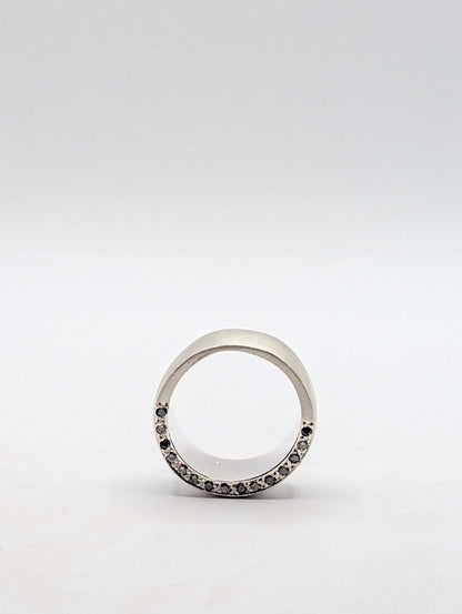 Sterling Silver Ring with Salt & Pepper Diamonds