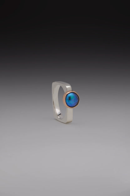 "The Pacific" - Square Paua Pearl Ring