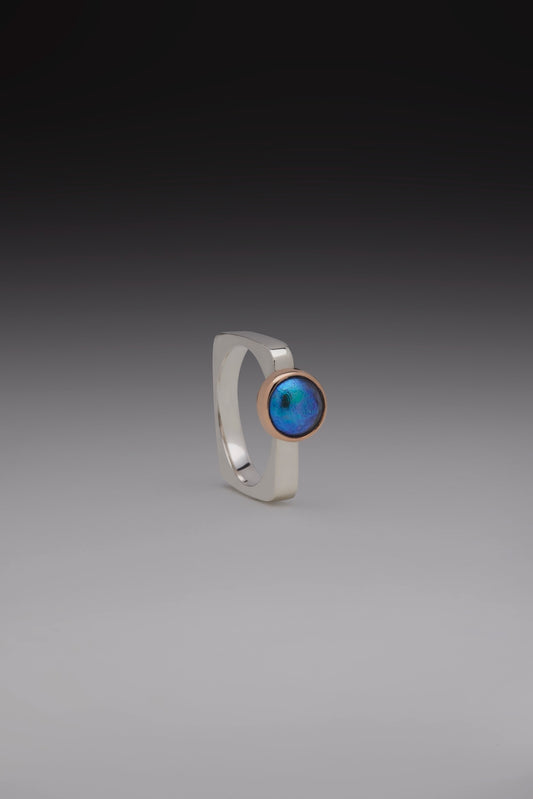 "The Pacific" - Square Paua Pearl Ring