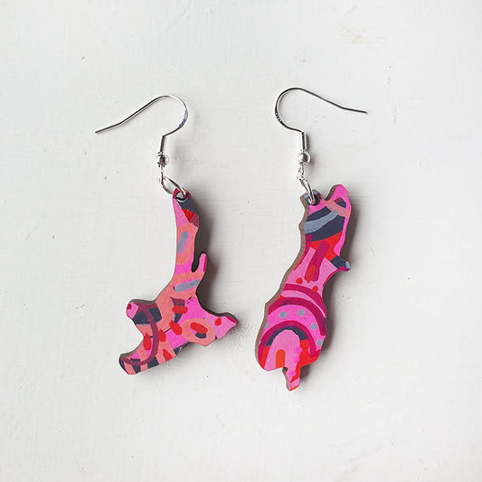 Raspberry Riot - New Zealand Earrings