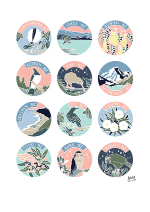 NZ Poster Print - Spring Palette