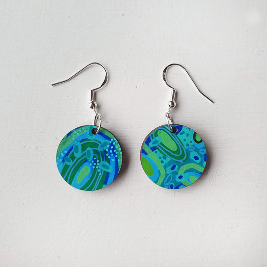 Seafoam - Medium Round Earrings