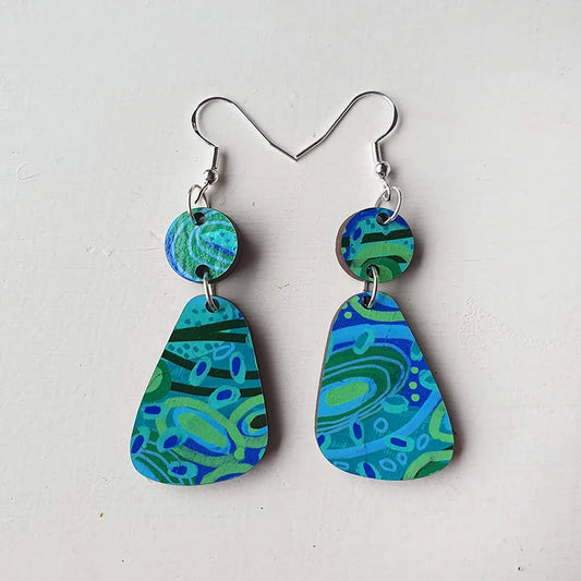 Seafoam - Tiny Top & Rhombus Earrings