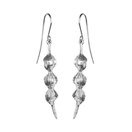 Silver Kowhai Pod Earrings