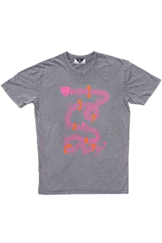 Men’s Tee - The Time Travelling Dog - Stonewash Light Grey