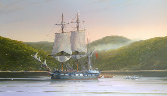 Tory at anchor Ship Cove (Meretoto) - Original Painting