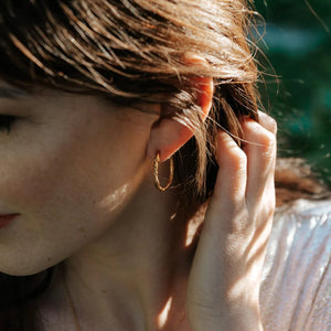 Briar Twig Gold Plated Hoop Earrings