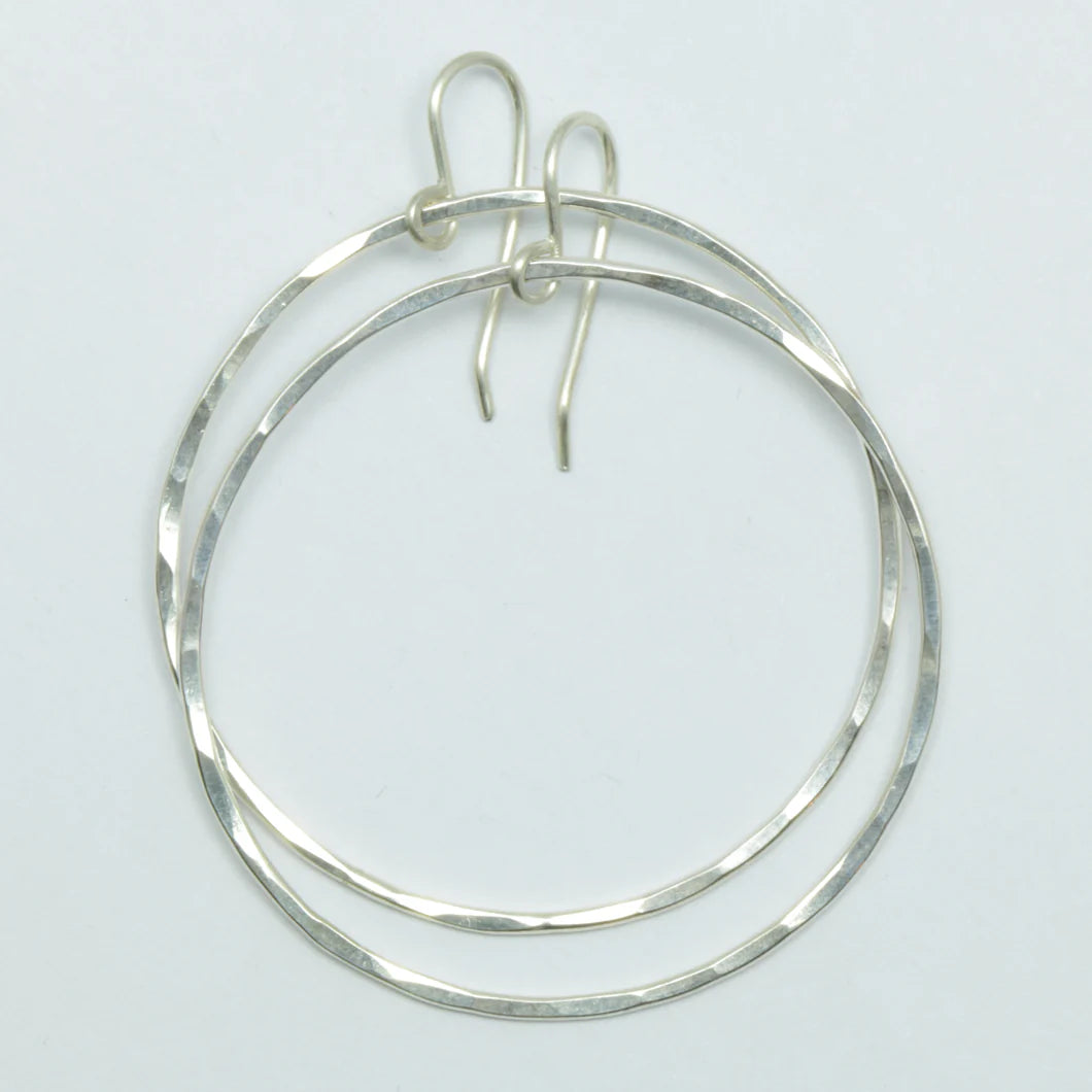 Silver Bangle Hoop Earrings