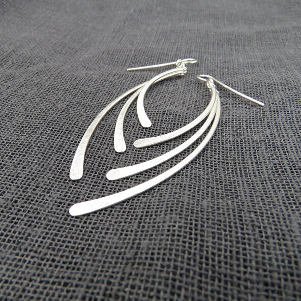 Triple Feathered Earrings