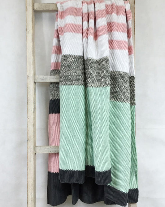 Pink and Aqua Stripe Throw