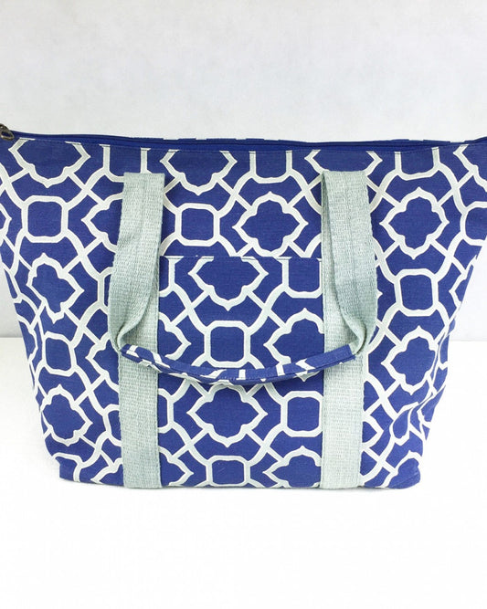 Trellis Beach Bag Navy
