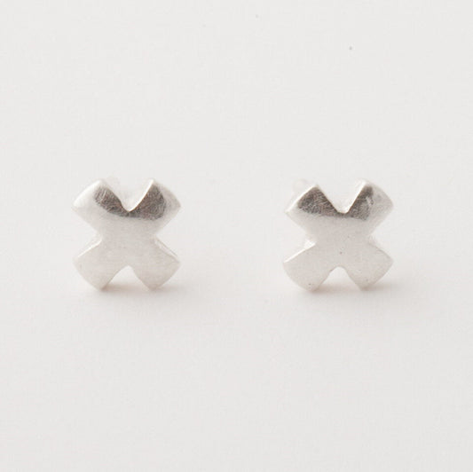 Kiss Stud Earrings - Silver