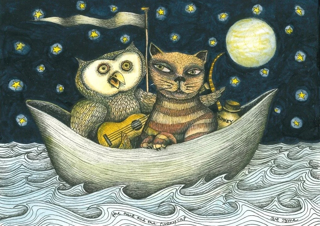 Owl and the Pussy Cat Print