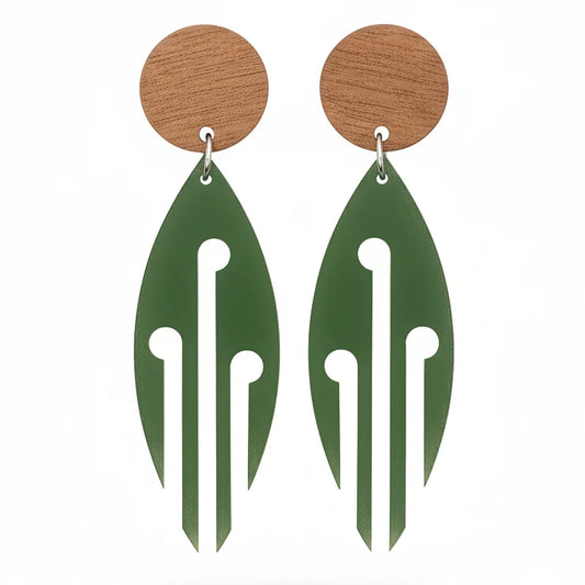 Ponga Round Wood Studs - Green