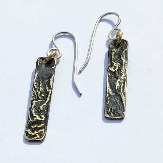 Reticulated Brass Medium Papa Earrings