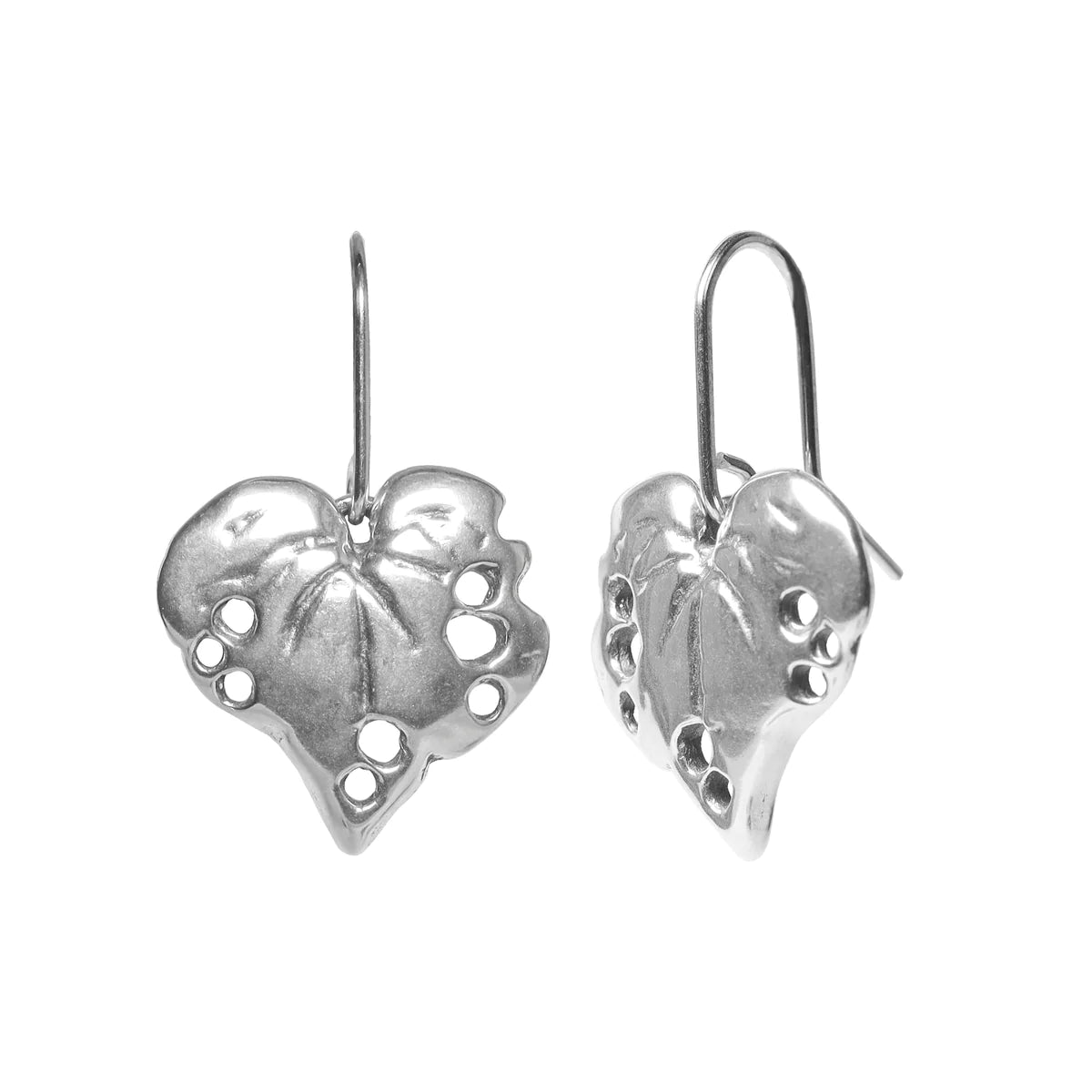 Silver Kawakawa Leaf Earrings