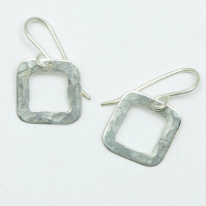 Silver Pīrori Square Earrings
