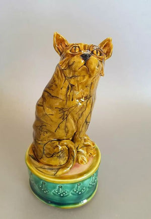 Golden Cat - Ceramic Sculpture