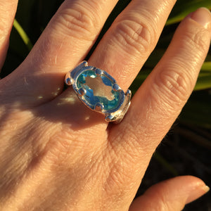 Trophy Ring with Sky Blue Topaz