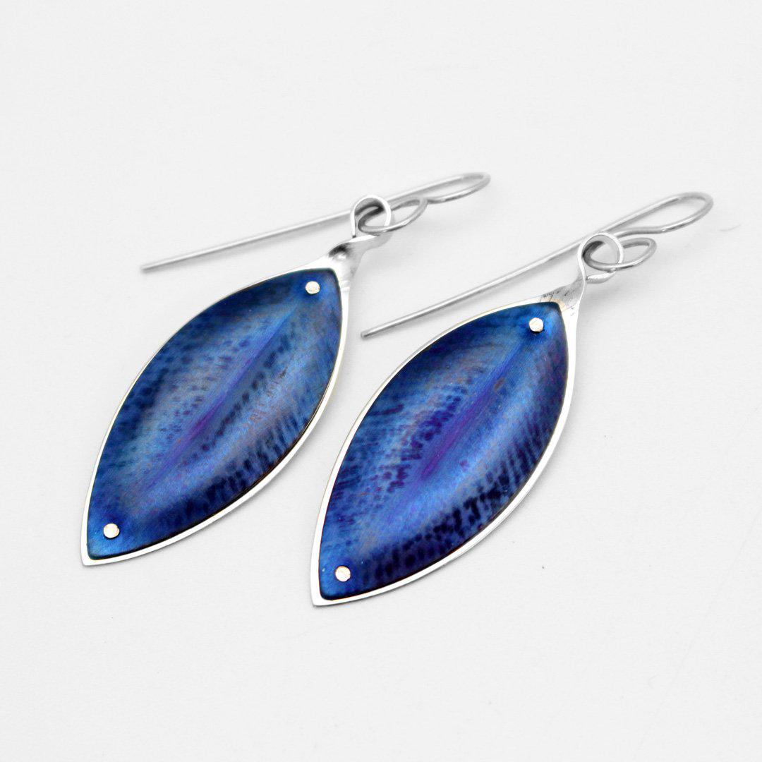 Blue Pohutukawa Leaf Earrings