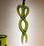 Entwined - Cast glass hanging sculpture - Olive