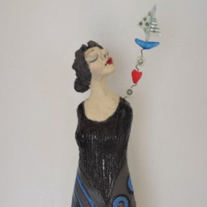Blue Doll - Ceramic Sculpture