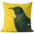 Bright Birds cushion - Tui on yellow background